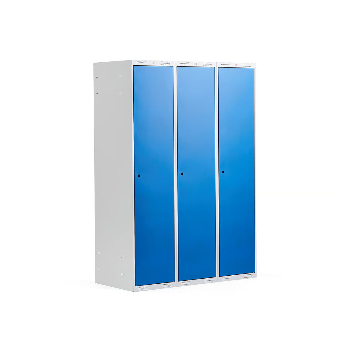 Garderobeskap CLASSIC, 3 seksjoner, H1740 B1200 D550 mm, blå fra AJ Produkter