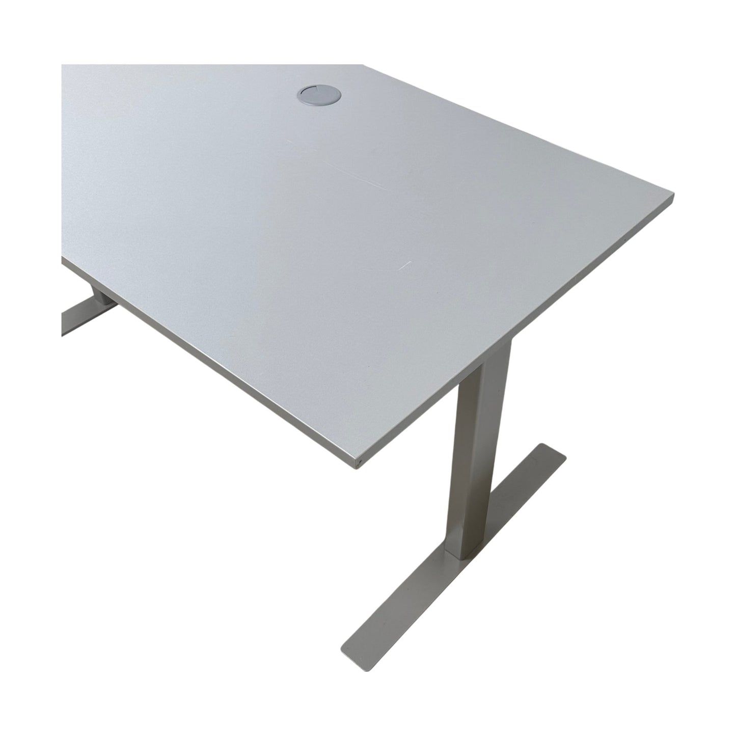 Manuelt justerbart skrivebord i grå, 140x80 cm