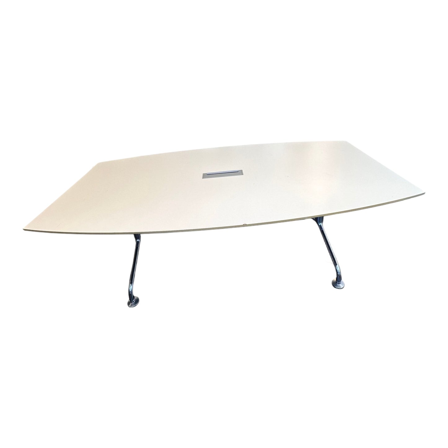 Møtebord i hvit laminat, 210x110 cm