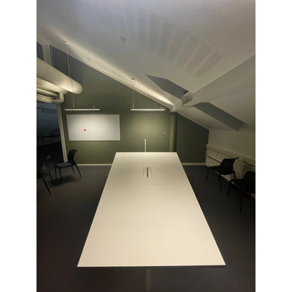 Møtebord trapesformet, hvit, 320x200 cm