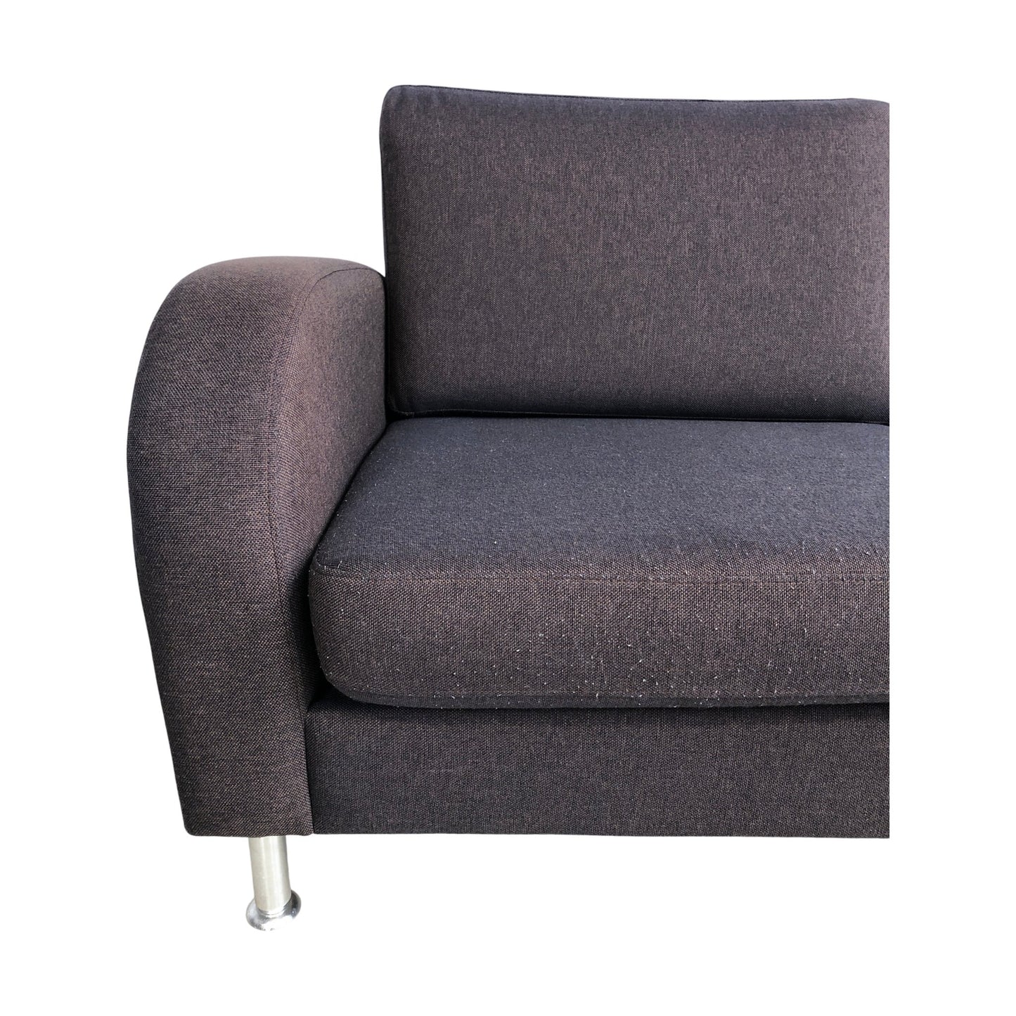 Brun hjørnesofa med åpen ende