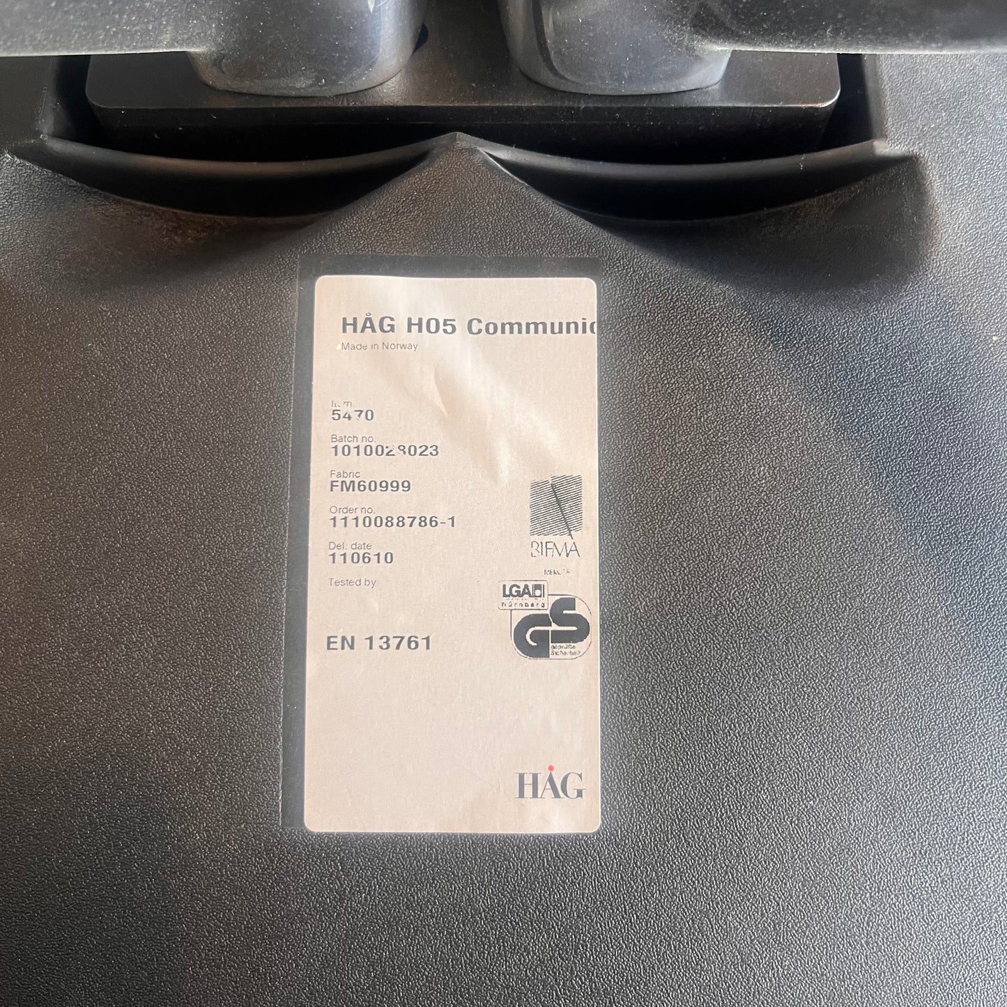 H05 Communication møteromsstol fra HÅG, svart