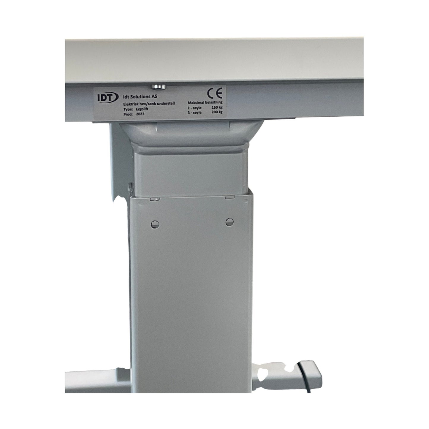 Hvit elektrisk hev/senk skrivebord, laminat, 120x80 cm