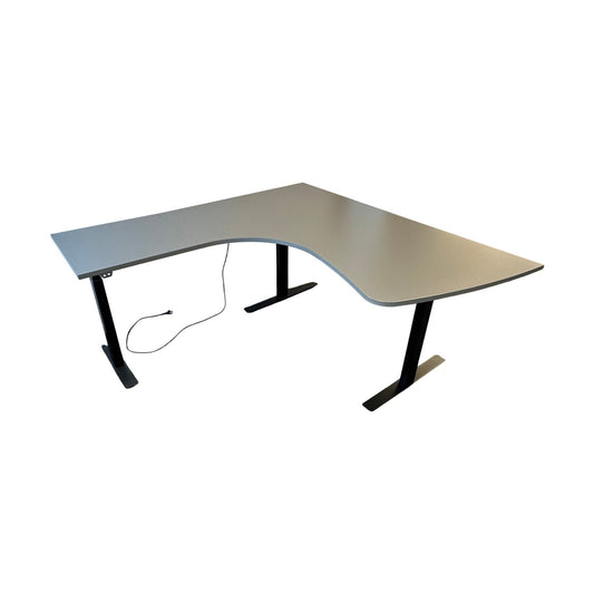 Elektrisk hev/senk skrivebord fra Linak, grå, 180x180 cm