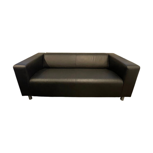 Klippan 2-seter sofa fra IKEA, svart skinn
