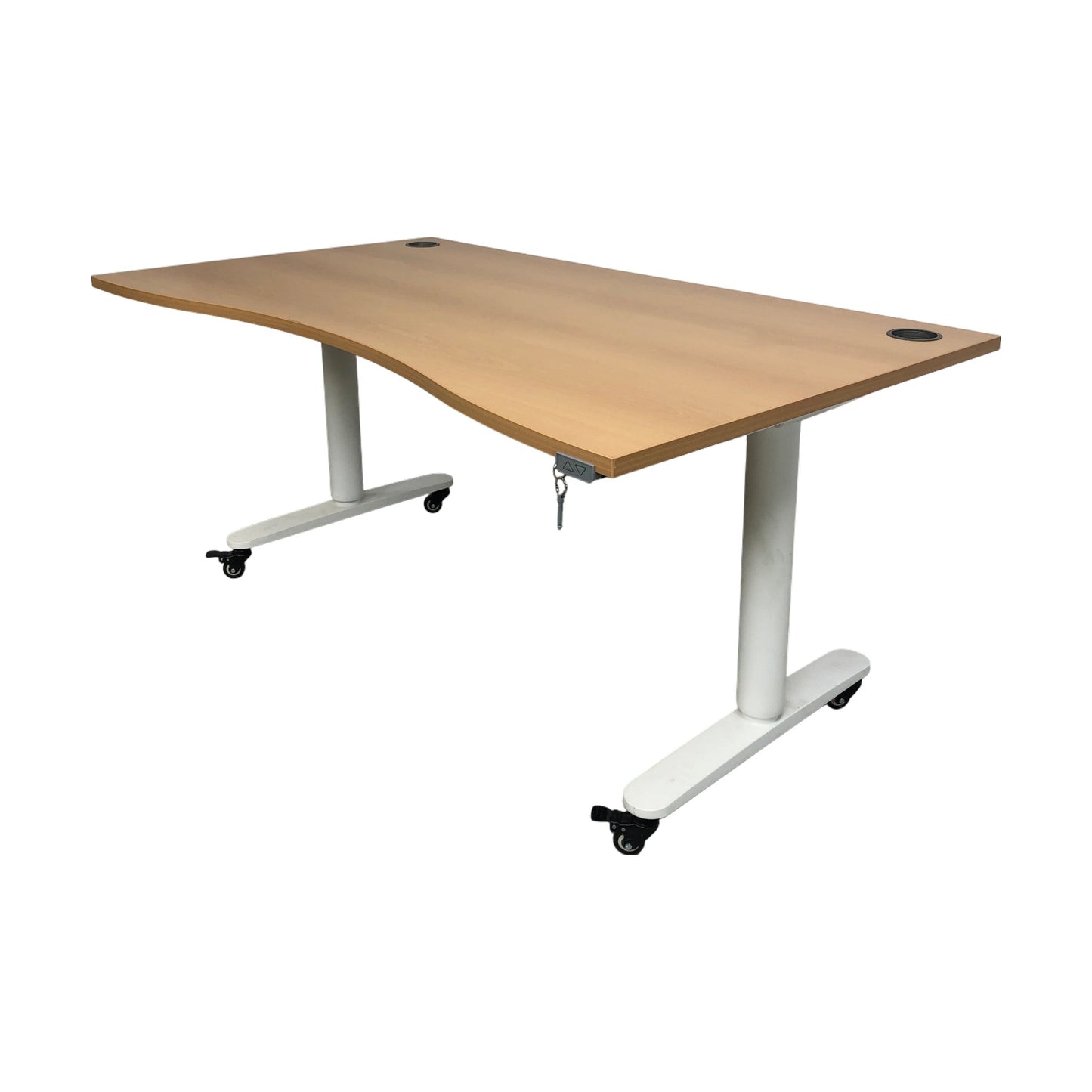 Elektrisk hev/senk-skrivebord på hjul, 160cm