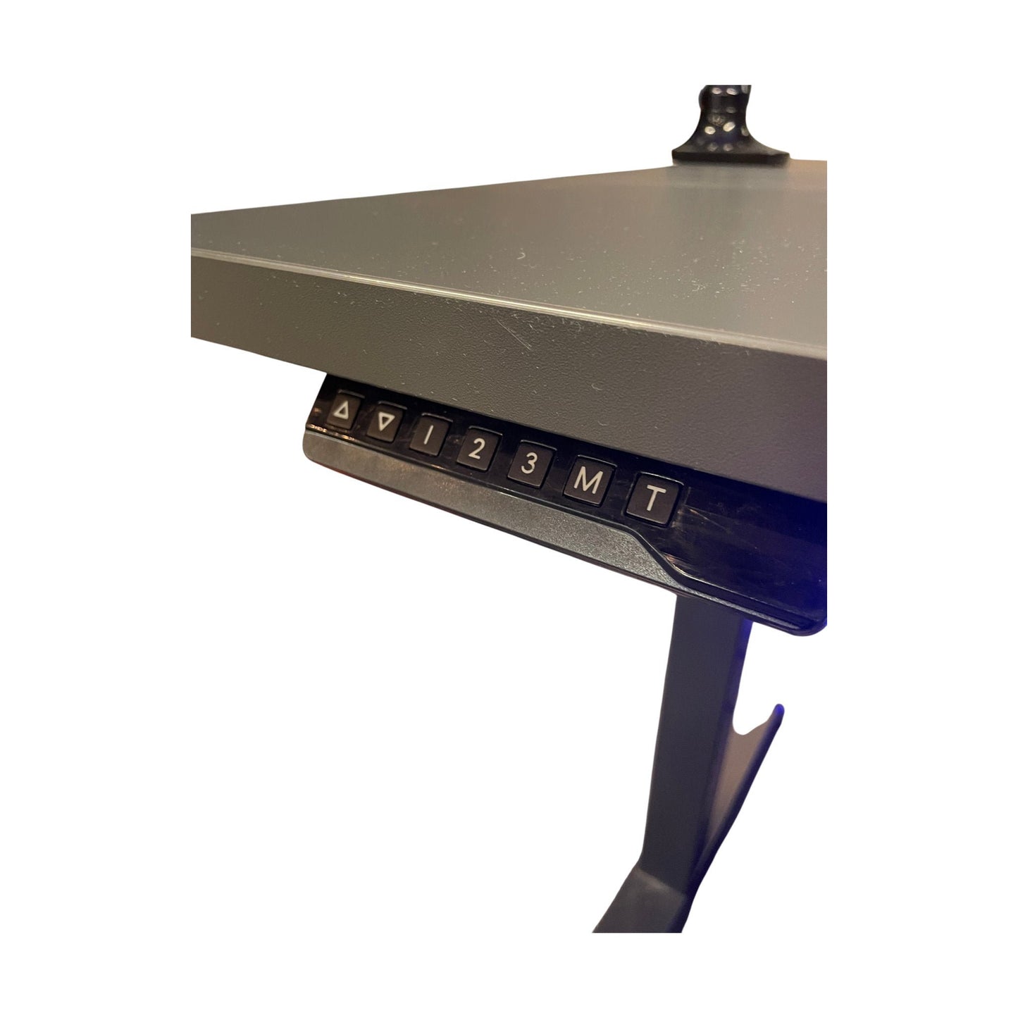 Elektrisk hev/senk skrivebord, mørk grå, 120x80 cm