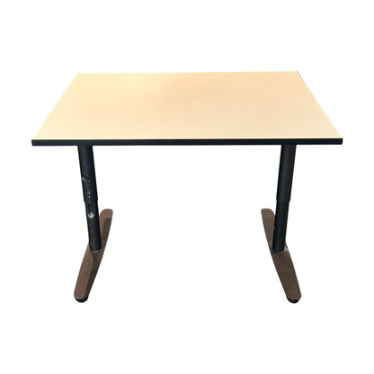 Justerbart skrivebord 100x80 cm, hvit, Edsbyn