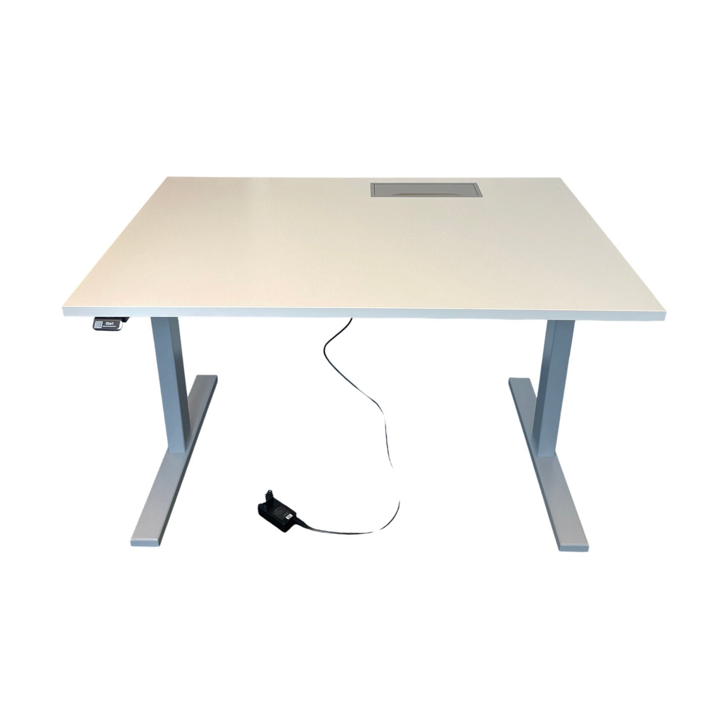 Hvit elektrisk hev/senk skrivebord, laminat, 120x80 cm