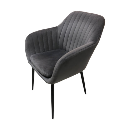 Emilia spisestol fra A-Møbler, mørk grå velour