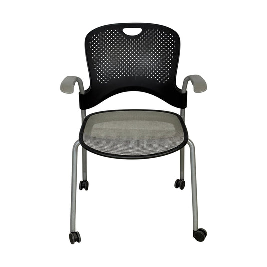 Caper møteromsstol fra Herman Miller, grå, på hjul