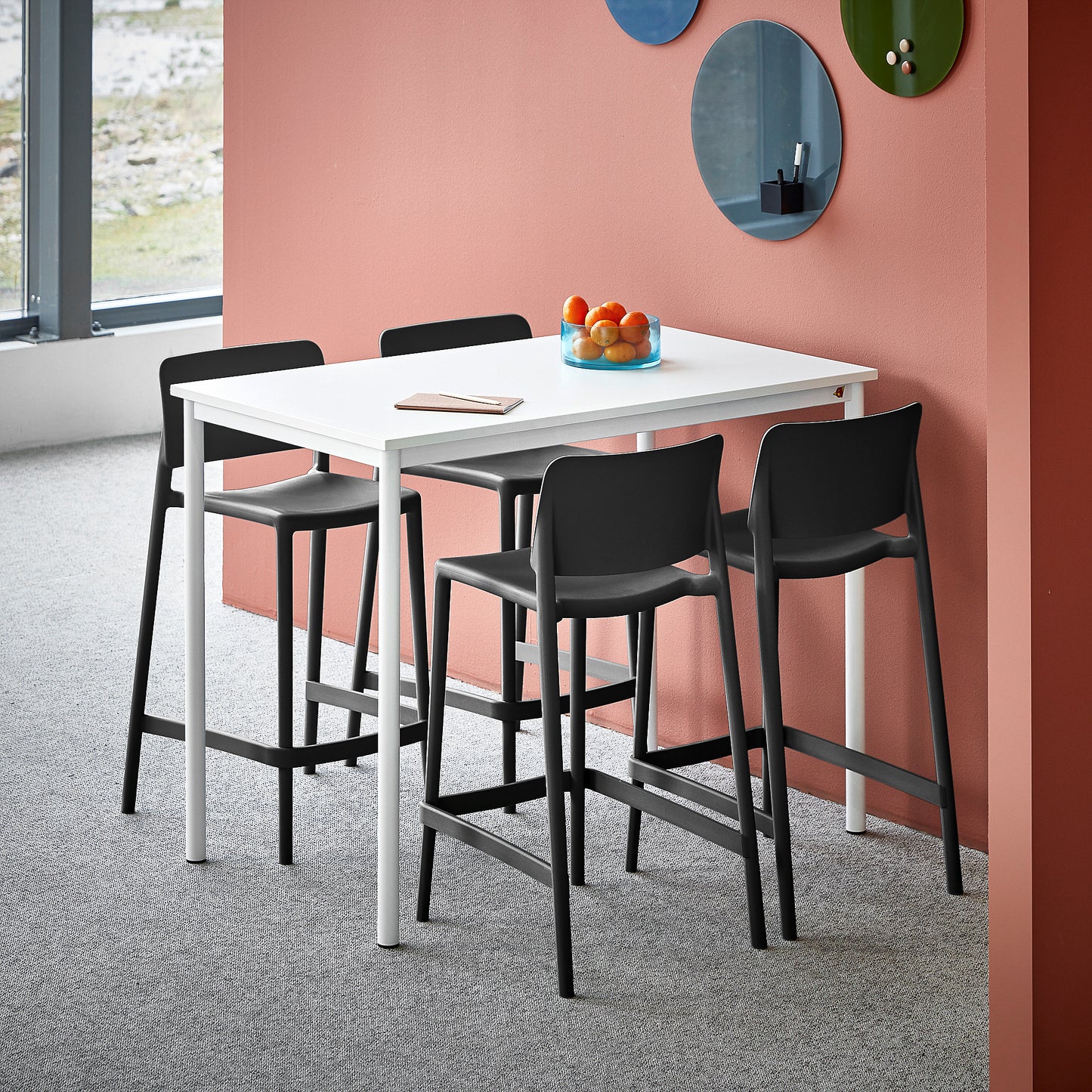 Lav barstol RIO, H650 mm, antrasitt fra AJ Produkter