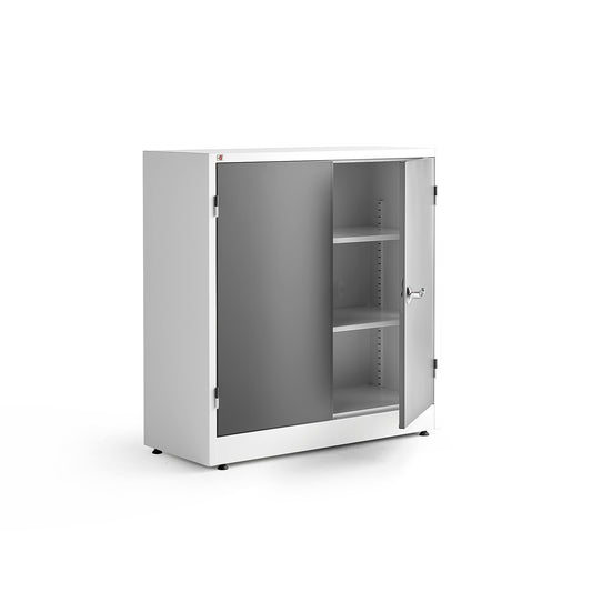 Helt nytt | Oppbevaringsskap STYLE, helsveiset, H100 B100 D40 cm, mørk grå