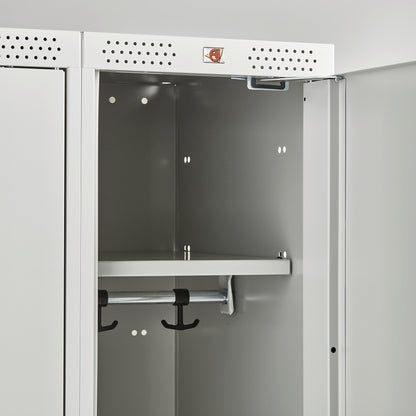 Garderobeskap CLASSIC, 3 seksjoner, flatt tak, H1740 B900 D550 mm, svart fra AJ Produkter