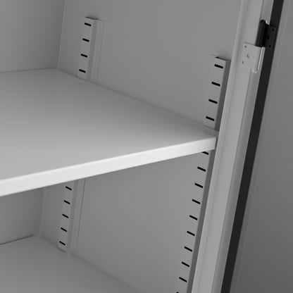 Oppbevaringsskap STYLE, helsveiset, H1900 B1000 D400 mm, hvit/mørk grå