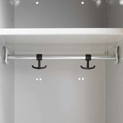 Garderobeskap CLASSIC, benkestativ, 2 seksjoner, H2120 B800 D550 mm, svart