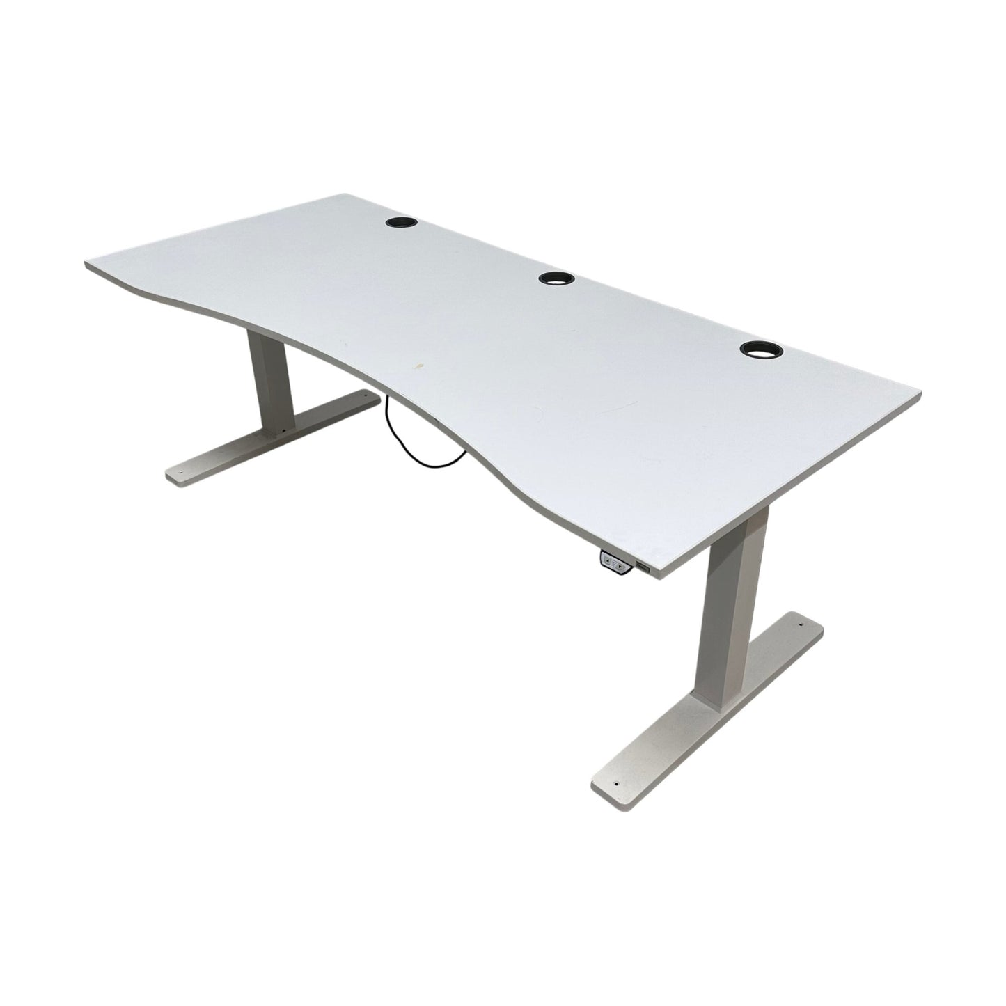 Elektrisk hev/senk skrivebord fra Kinnarps, hvit, 180x80 cm