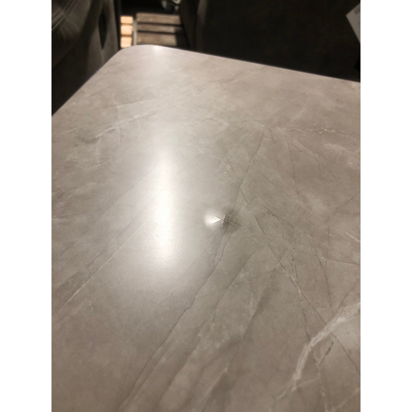 Bari spisebord fra A-Møbler, 120x80 cm, grå marmorimitasjon