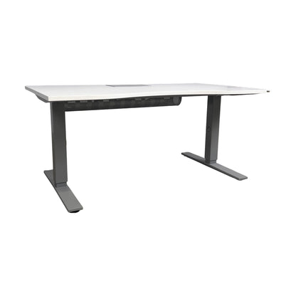 Manuelt justerbart hev/senk skrivebord 160x80 cm, grå/hvit, Kinnarps