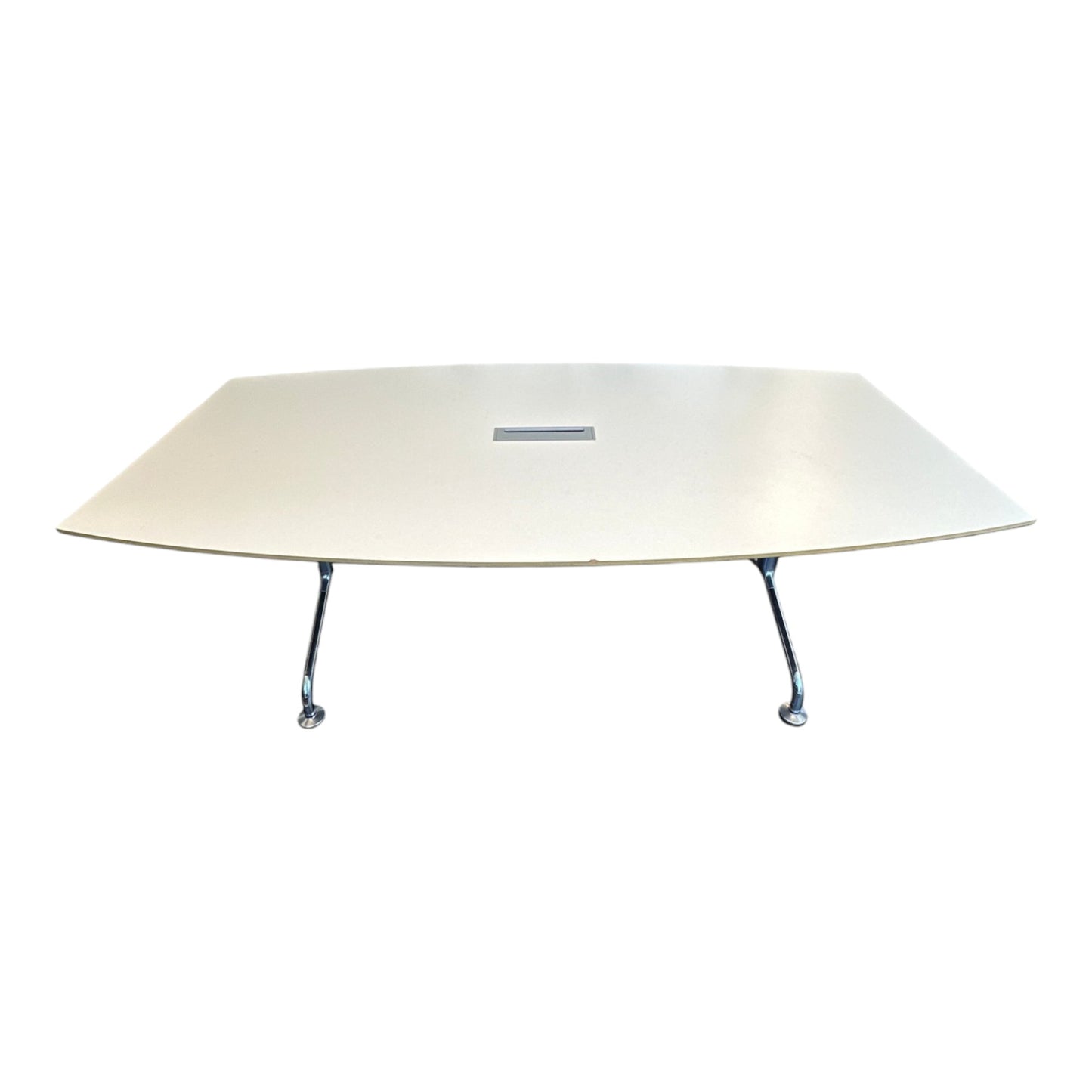 Møtebord i hvit laminat, 210x110 cm