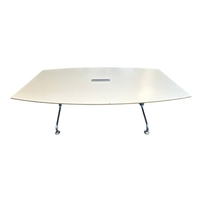 Møtebord i hvit laminat, 210x110 cm