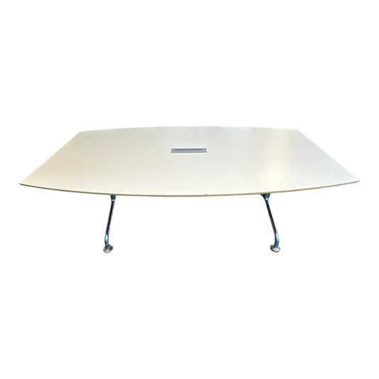 Møtebord i hvit laminat, 210x110 cm