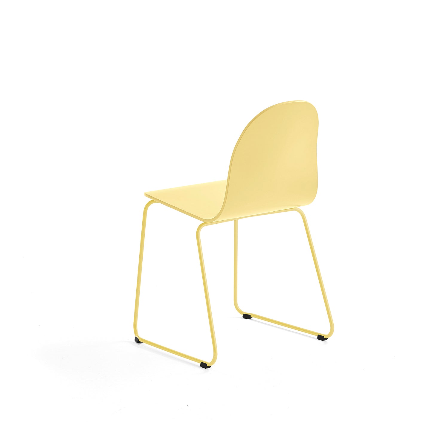 Stol GANDER møteromsstol fra AJ Produkter, lakkert, sennep, stabelbar