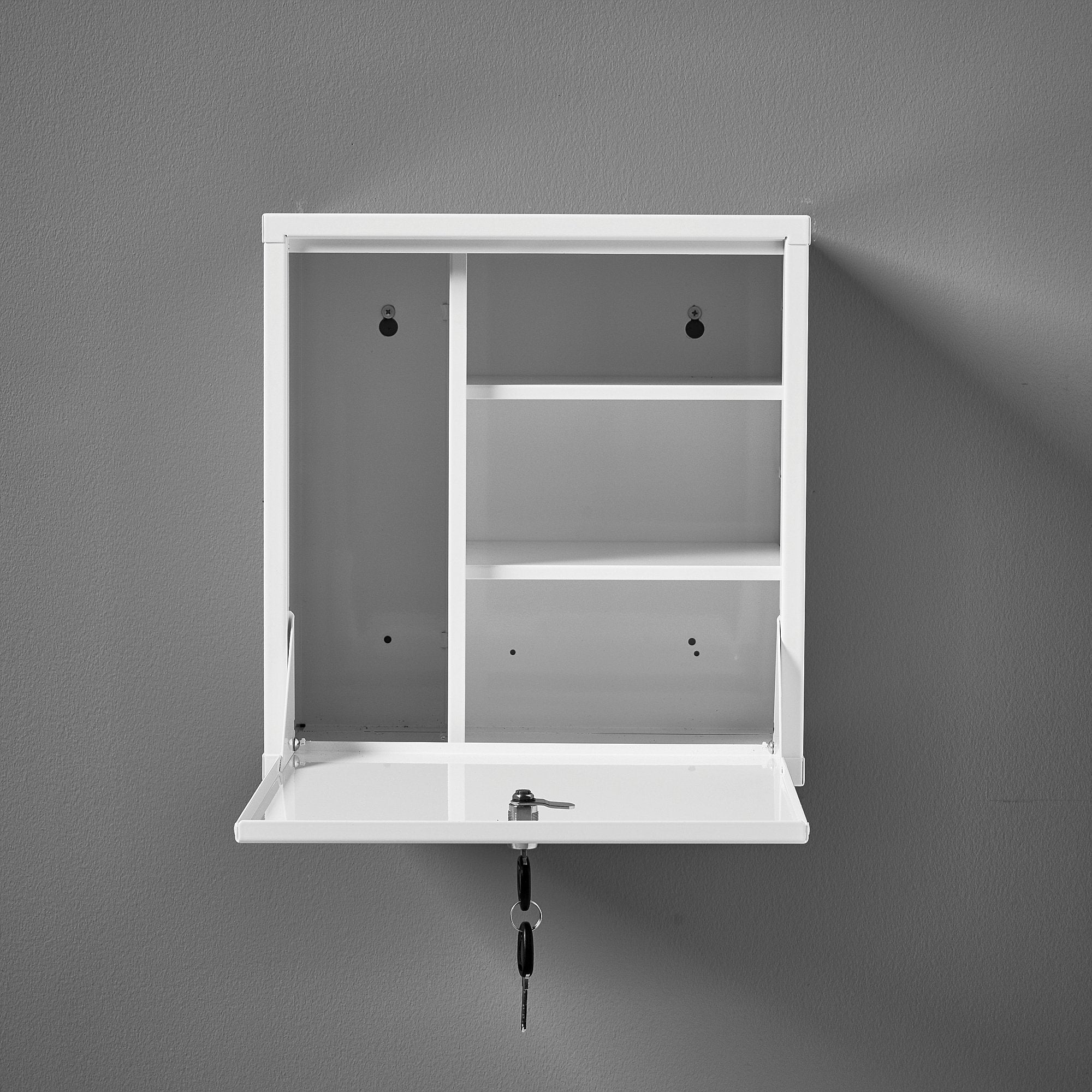 Medisinskap CURE, nøkkellås, H400 B380 D285 mm – Secundo