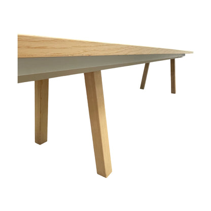 Møtebord, laminat trefarget, 400x120 cm