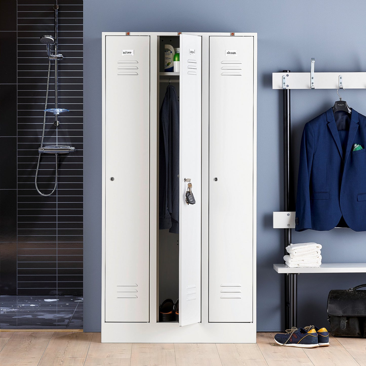 Garderobeskap CAMPUS fra AJ Produkter, grå