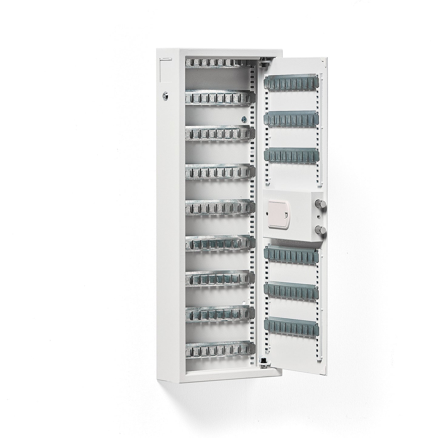 Nøkkelskap MORTON, grå, 800x300x100 mm, 150 kroker, elektronisk kodelås