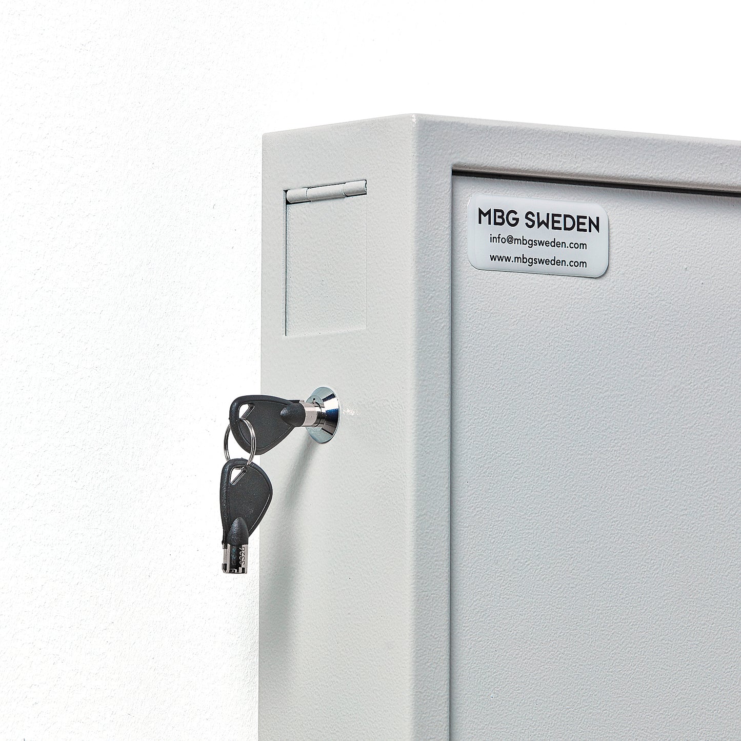 Nøkkelskap MORTON, grå, 800x300x100 mm, 150 kroker, elektronisk kodelås