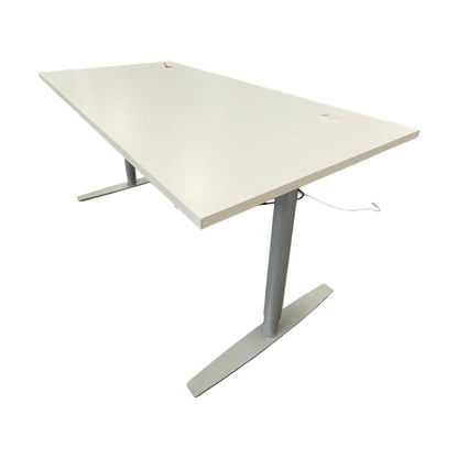 Elektrisk hev/senk skrivebord, hvit laminat, 160x80 cm