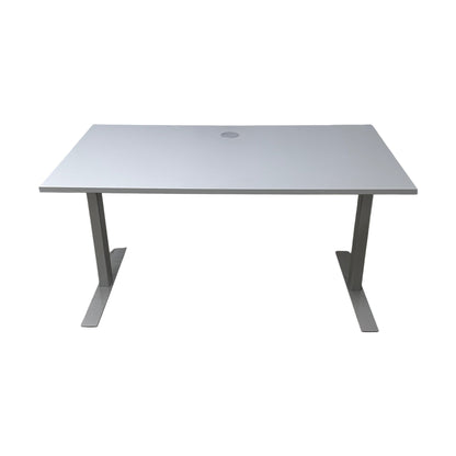 Manuelt justerbart skrivebord i grå, 140x80 cm