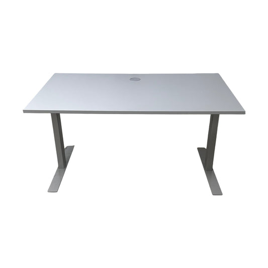 Manuelt justerbart skrivebord i grå, 140x80 cm