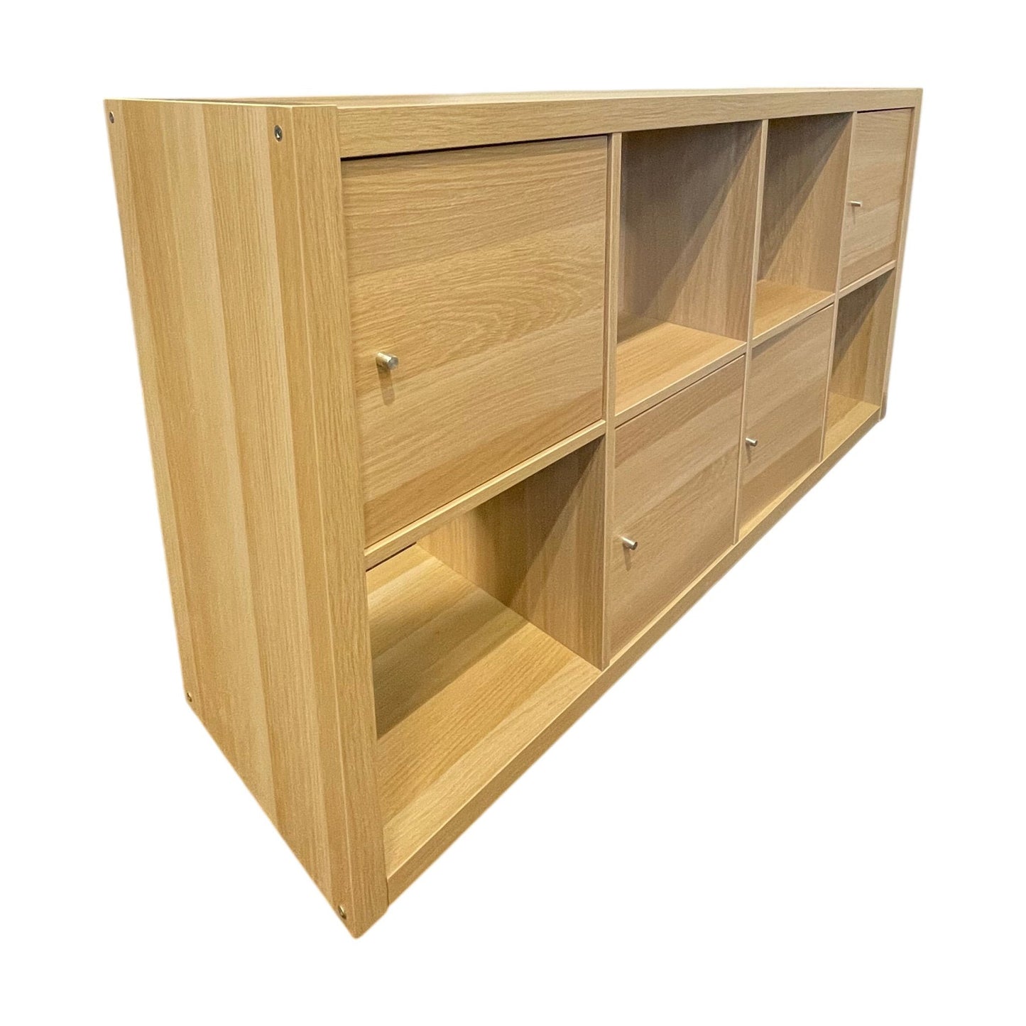 Hylle i hvit eik fra IKEA, Kallax, 77x40x147 cm