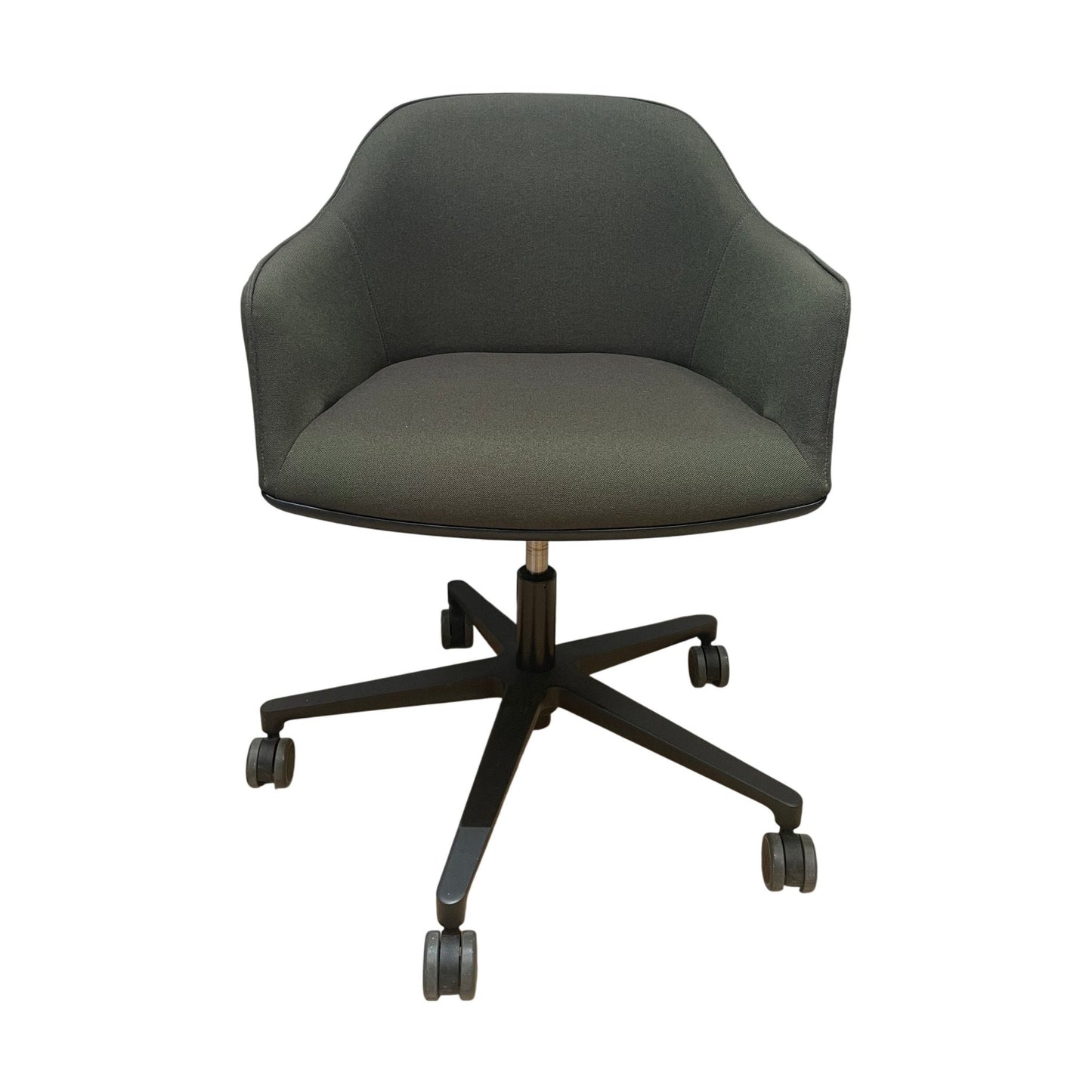 Softshell møteromsstol fra Vitra, grønn, med hjul