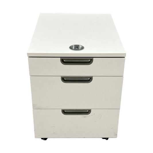 Skuffeseksjon i hvit m/kodelås