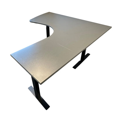 Elektrisk hev/senk skrivebord fra Linak, grå, 180x180 cm