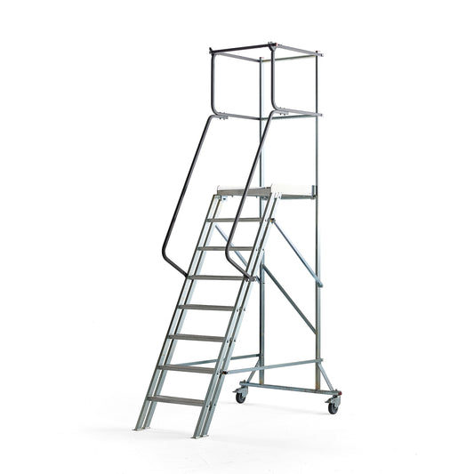 Arbeidsplattform ALOFT på hjul, 8 trinn, H1600 mm fra AJ Produkter