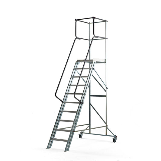 Arbeidsplattform ALOFT på hjul, 10 trinn, H2000 mm fra AJ Produkter