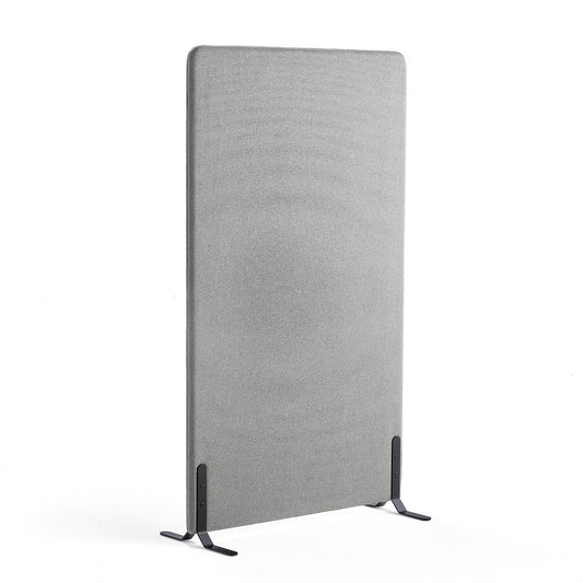 Skjermvegg ZONE, H1700 B1000 T46 mm, svarte ben, stoff Etna, lys grå fra AJ Produkter