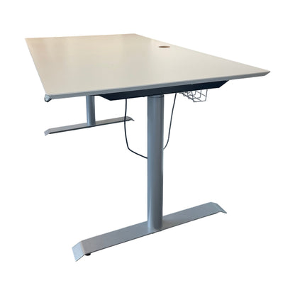 Hvit elektrisk hev/senk skrivebord, 160x90 cm