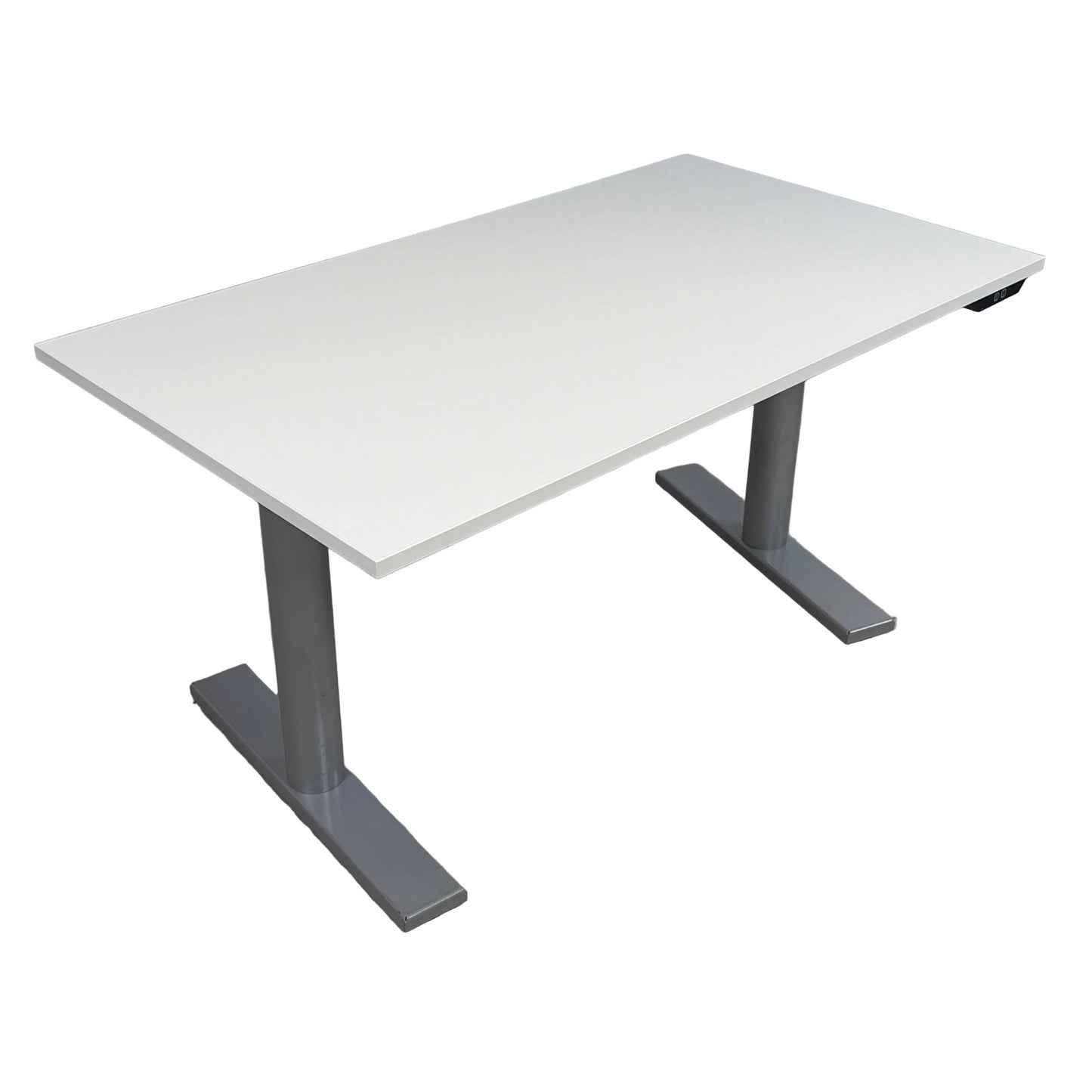 DUBA B8 elektrisk hev/senk skrivebord, hvit laminat, 120x80 cm