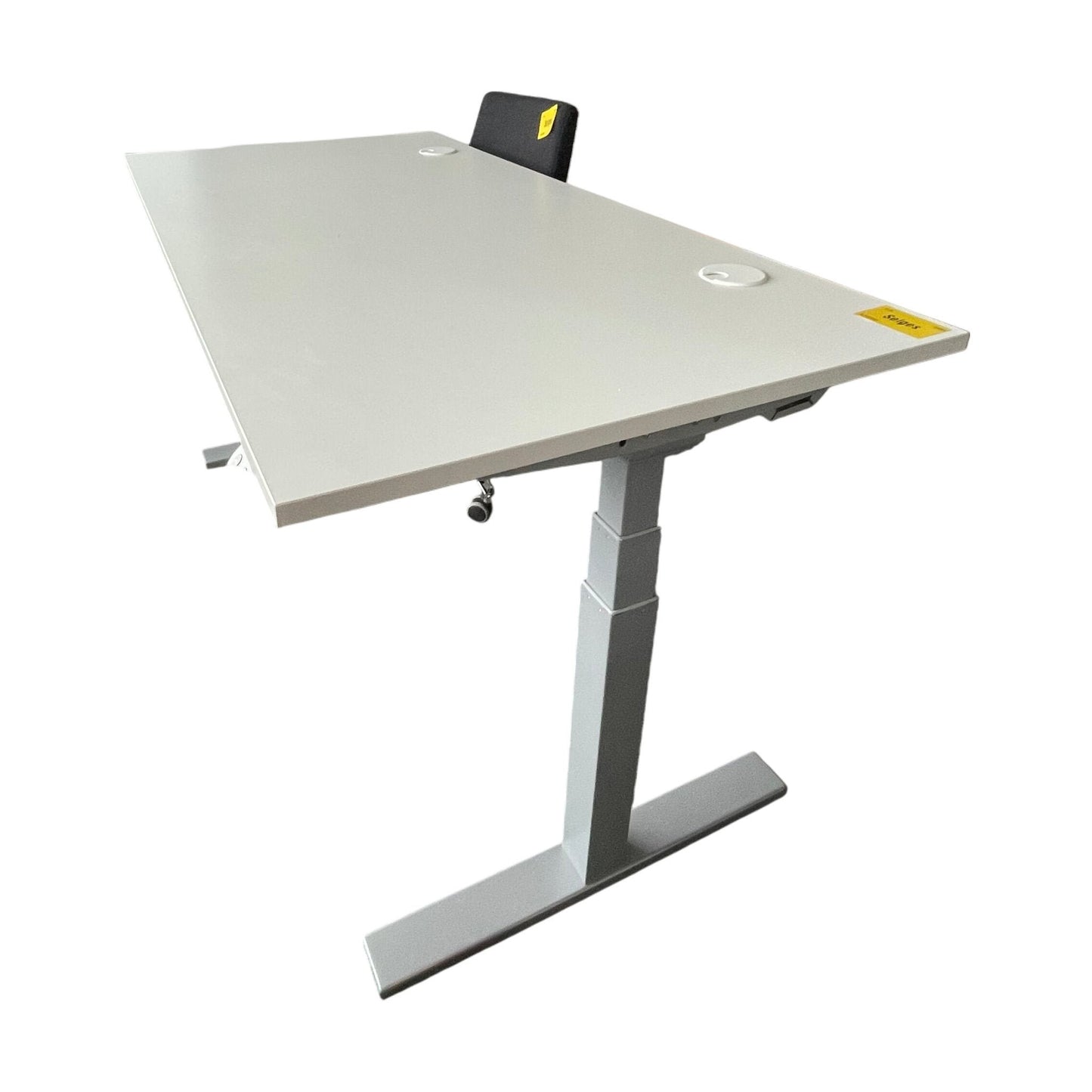 Elektrisk hev/senk skrivebord, hvit laminat, 160x80 cm