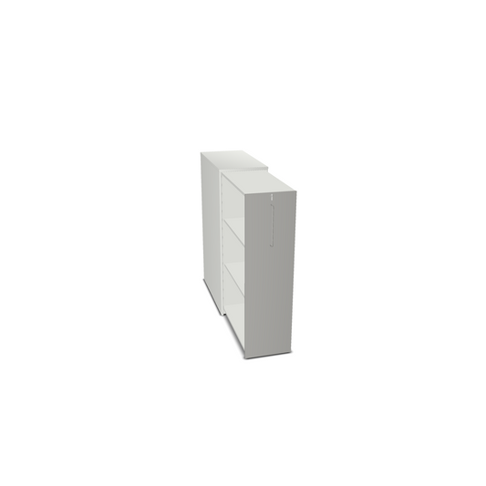 skap tårn høyre 80 cm hvit skrog/grå front