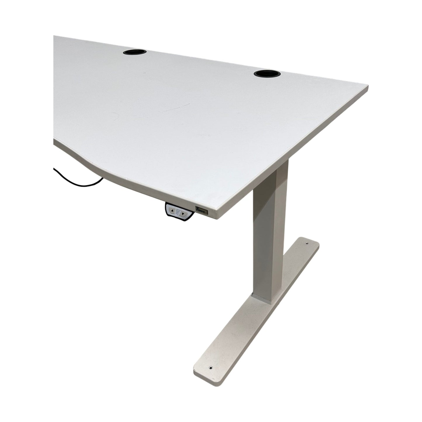 Elektrisk hev/senk skrivebord fra Kinnarps, hvit, 180x80 cm