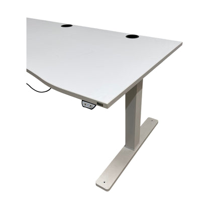 Elektrisk hev/senk skrivebord fra Kinnarps, hvit, 180x80 cm