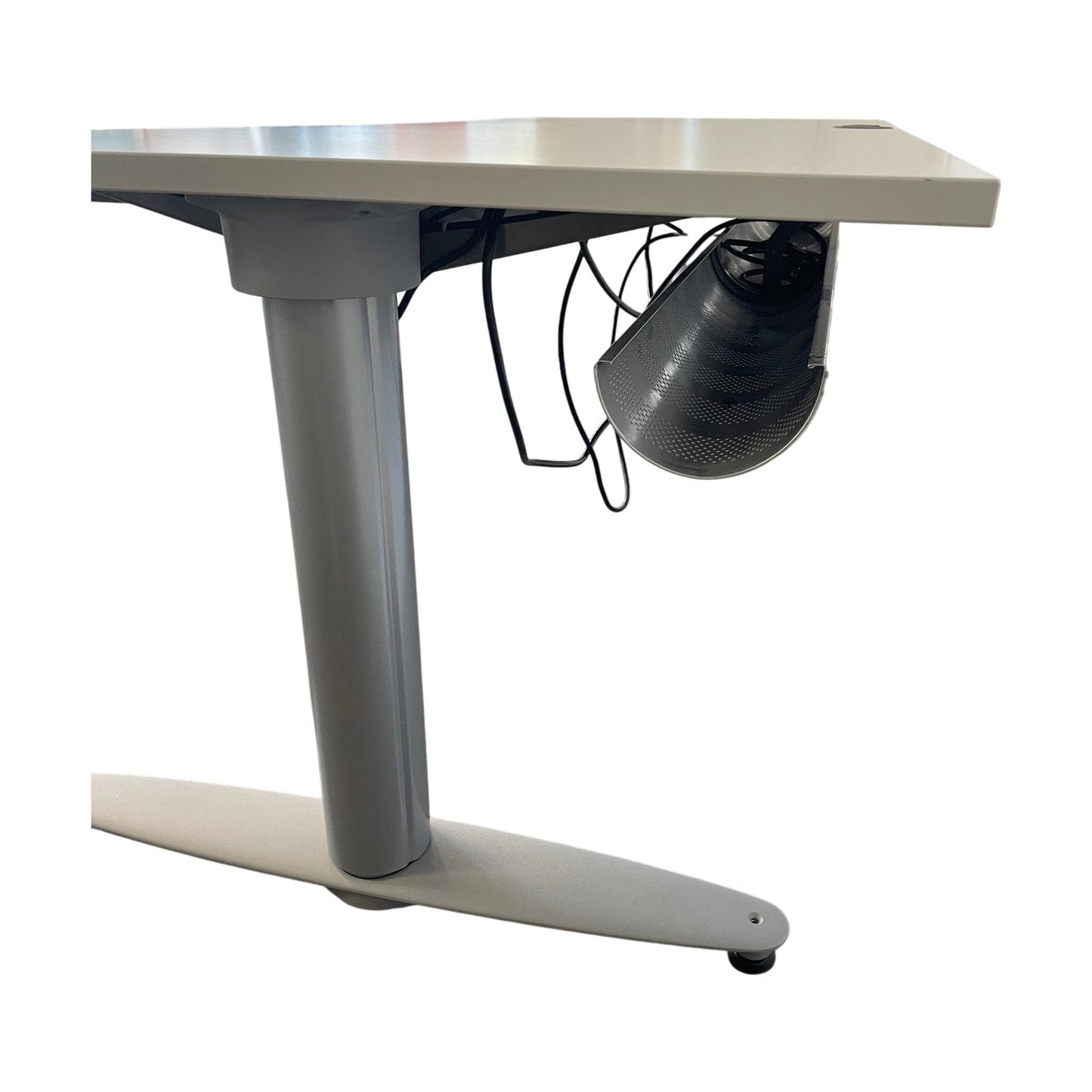 Buet elektrisk hev/senk bord fra Kinnarps, hvit, 200x80 cm