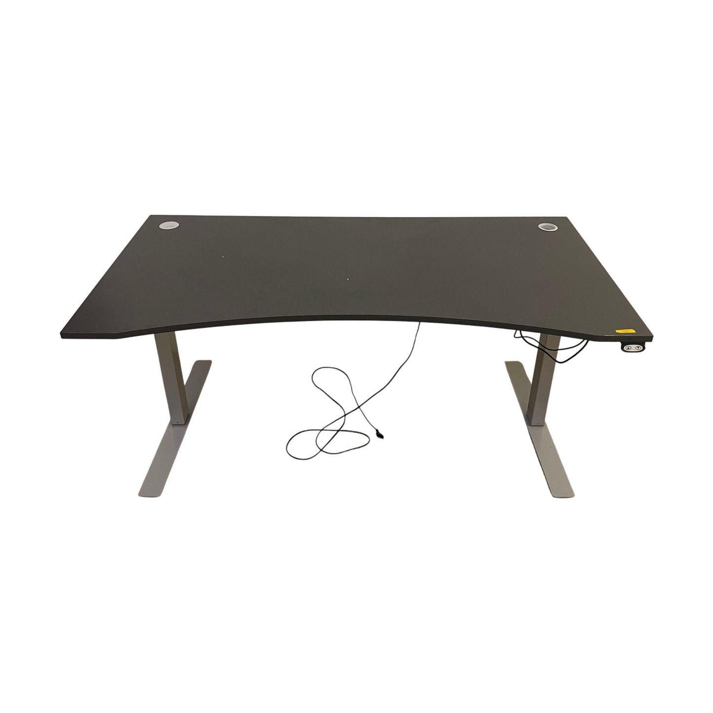 Elektrisk hev senk skrivebord med grå plate, 160x80x72 cm